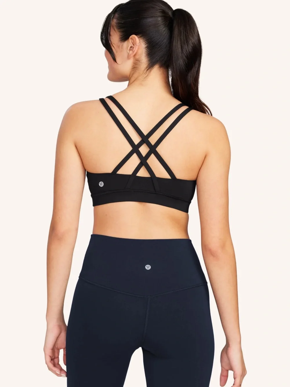 lululemon‎ athletica Black Sports Bra with Purple NYU Logo